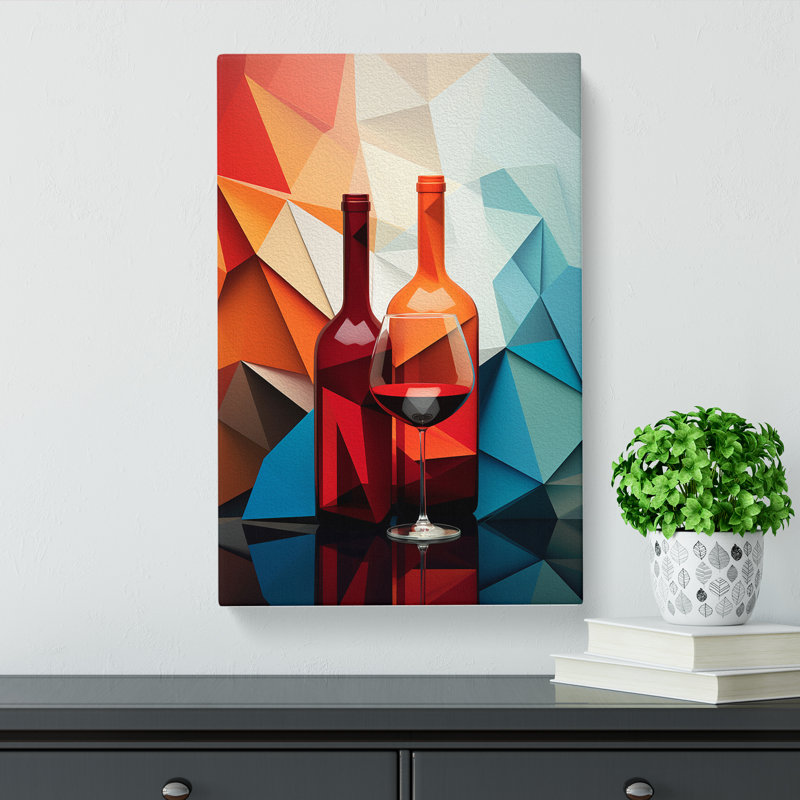 Wine Geometric - Wrapped Canvas, 60cm H x 40cm W x 3cm D