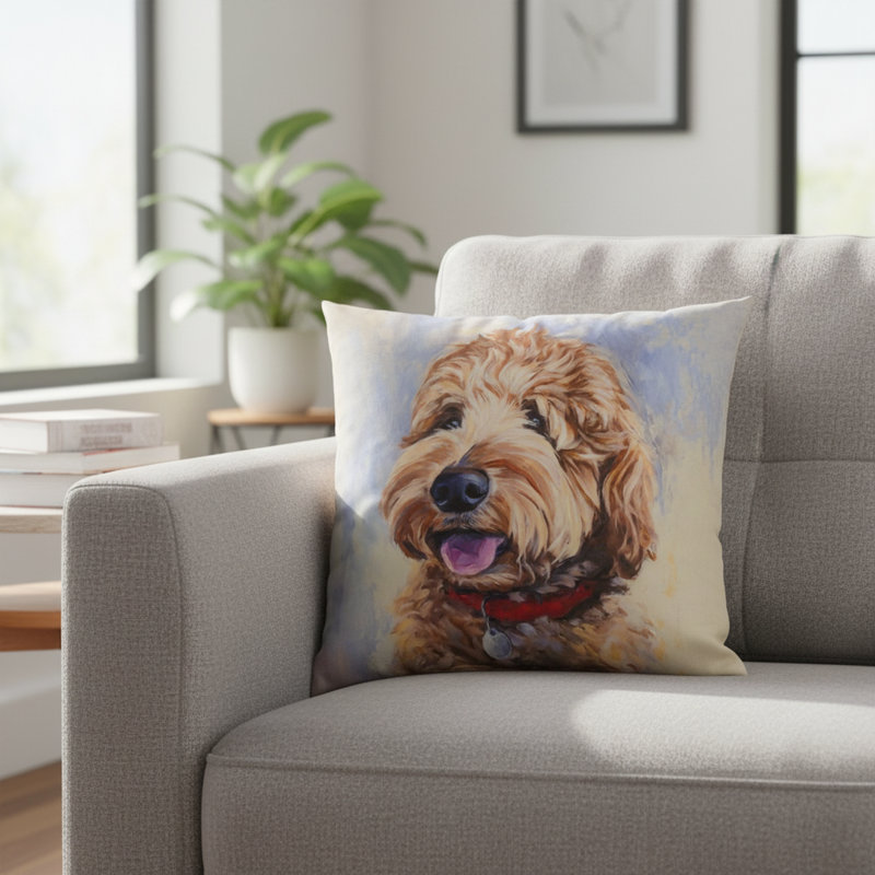 Oreiller décoratif manuel d'extérieur 18 po x 18 po Doodle Climaweave