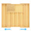 Expanding Drawer Utensil Organizing Tray in Bamboo with Removable Knife Storage