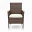 Chaise de patio 4 pièces en rotin brun toutes saisons