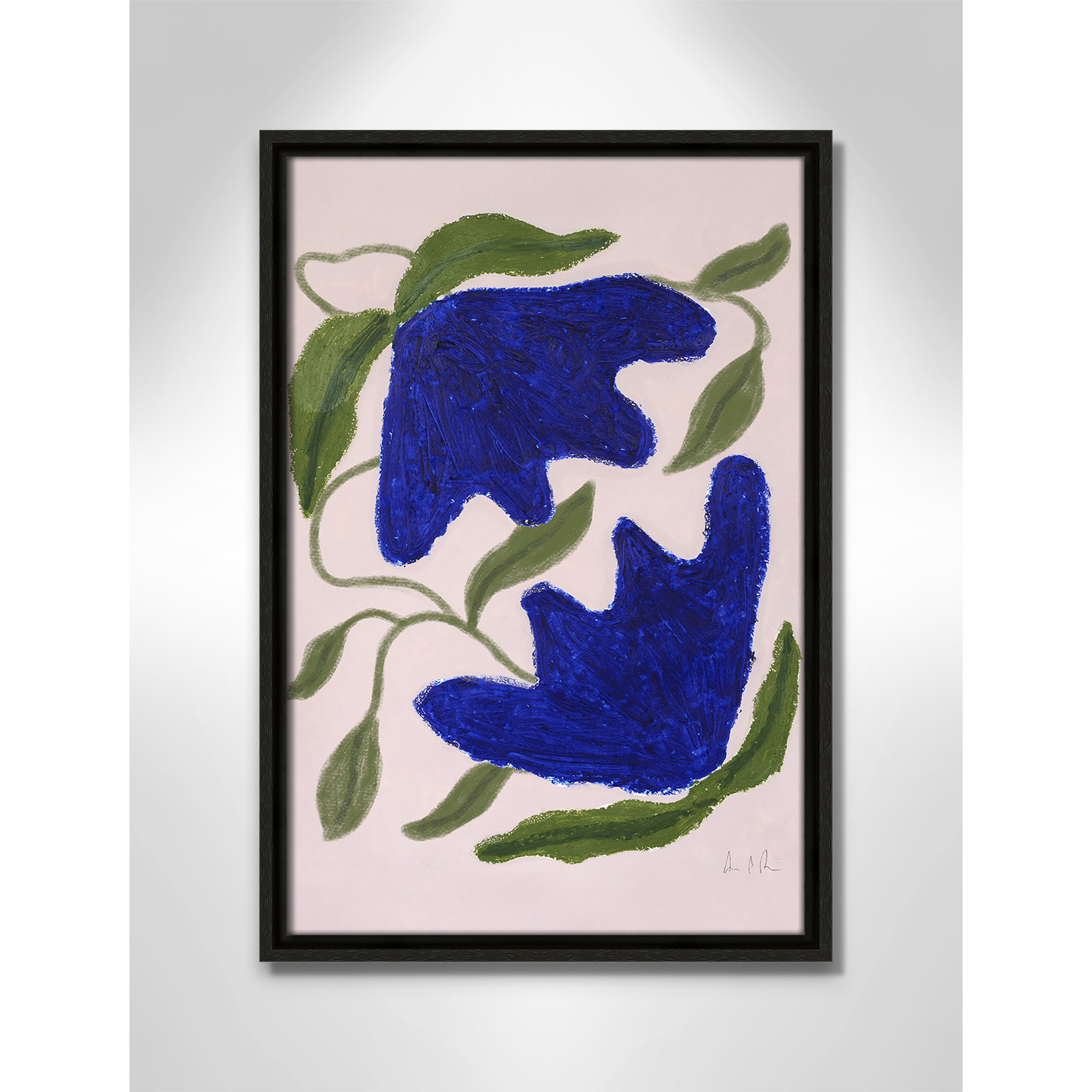 Blue Anemones No. 02 Print by Camilla Bergqvist, Espresso, 19.5" H x 13.5" W