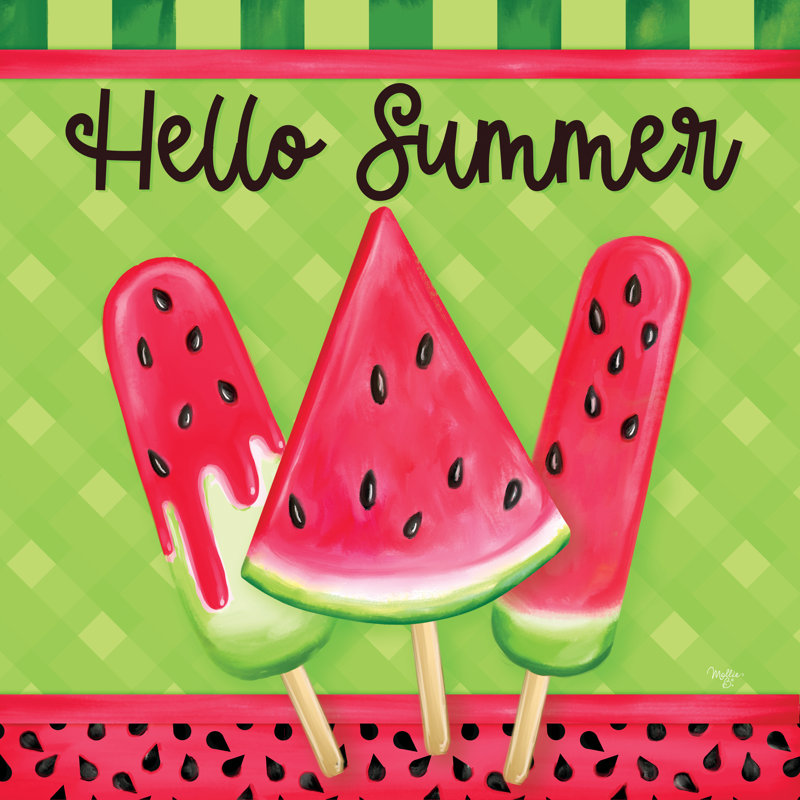 " Hello Summer " by Mollie B., 12" H x 12" W, No, Wrapped Canvas