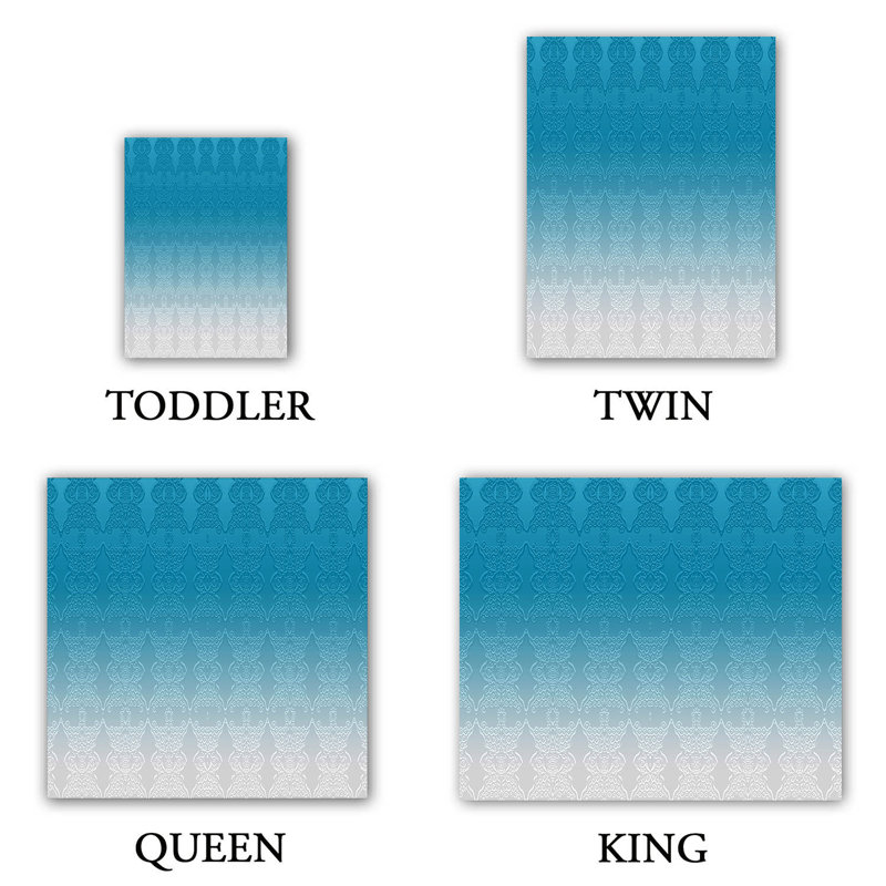  Housses de couette en microfibre Ombre, Bleu / bleu pâle, 1 housse de couette grand + 2 taies standards