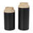 Wood Color block Decorative Black Vase with Light Brown Wood Tops Set