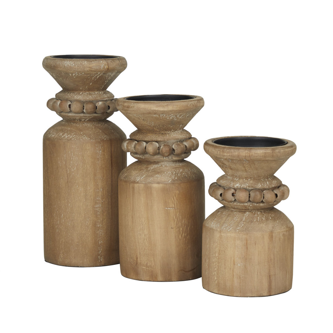 Traditional Wood Candle Holder Rosalind Wheeler 