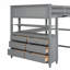 Full Size Wooden Loft Bed With Drawers-1805298462