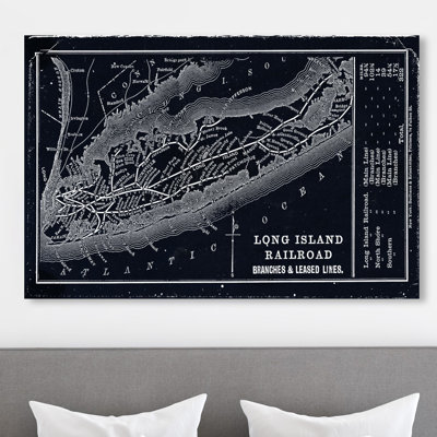 « long island rail map », impression sur toile