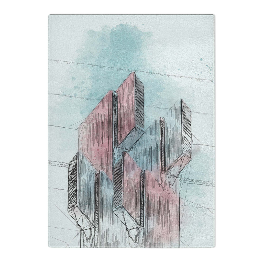Tempered Glass Sketching the Architecture Vol.64 Chopping Board
