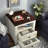Wood Nightstand With Charging Station,Farmhouse End Table Featuring 2 Drawers And An Open Cabinet For The Bedroom Or Living Room.-1928150904-1927758220