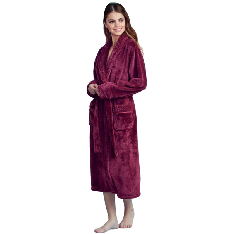 Peignoir en molleton avec poches Vasco, M / G, Rouge
