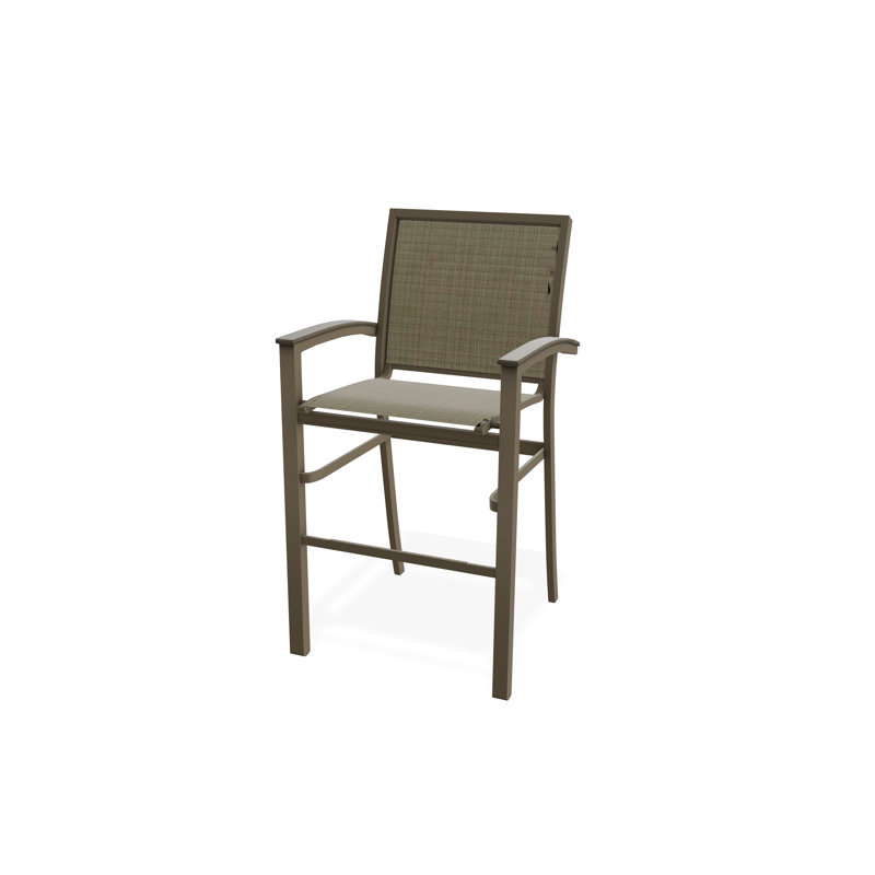 Chaise de café empilable en aluminium Bazza, Bois de plage, Pierre Elevation