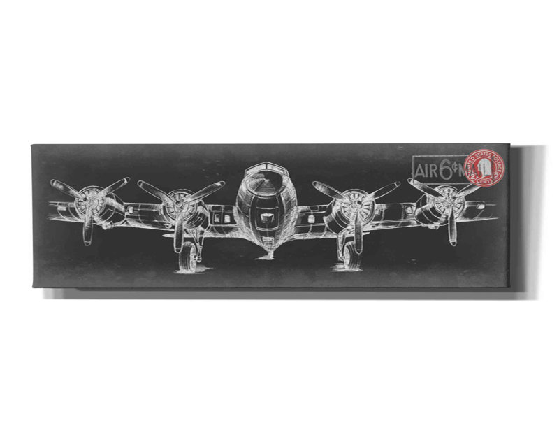 «Aeronautic Collection F» par Ethan Harper, art mural sur toile, H 12 po x l 36 po x P 1,5 po