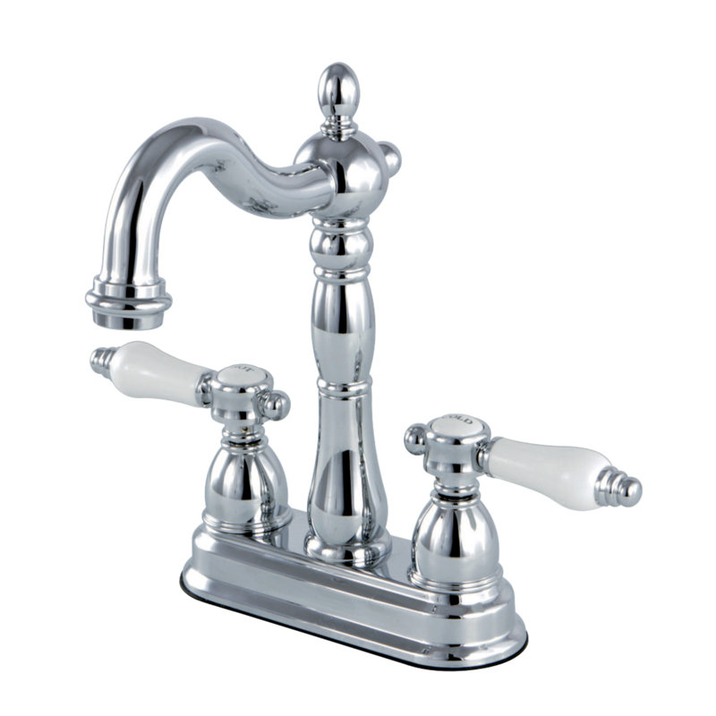 Kingston Brass Bel-Air Two-Handle 2-Hole Deck Mount Bar Faucet, Polished Chrome