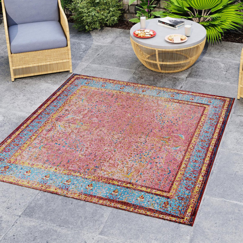Tapis d'extérieur traditionnel, Carré 7 pi 10 po