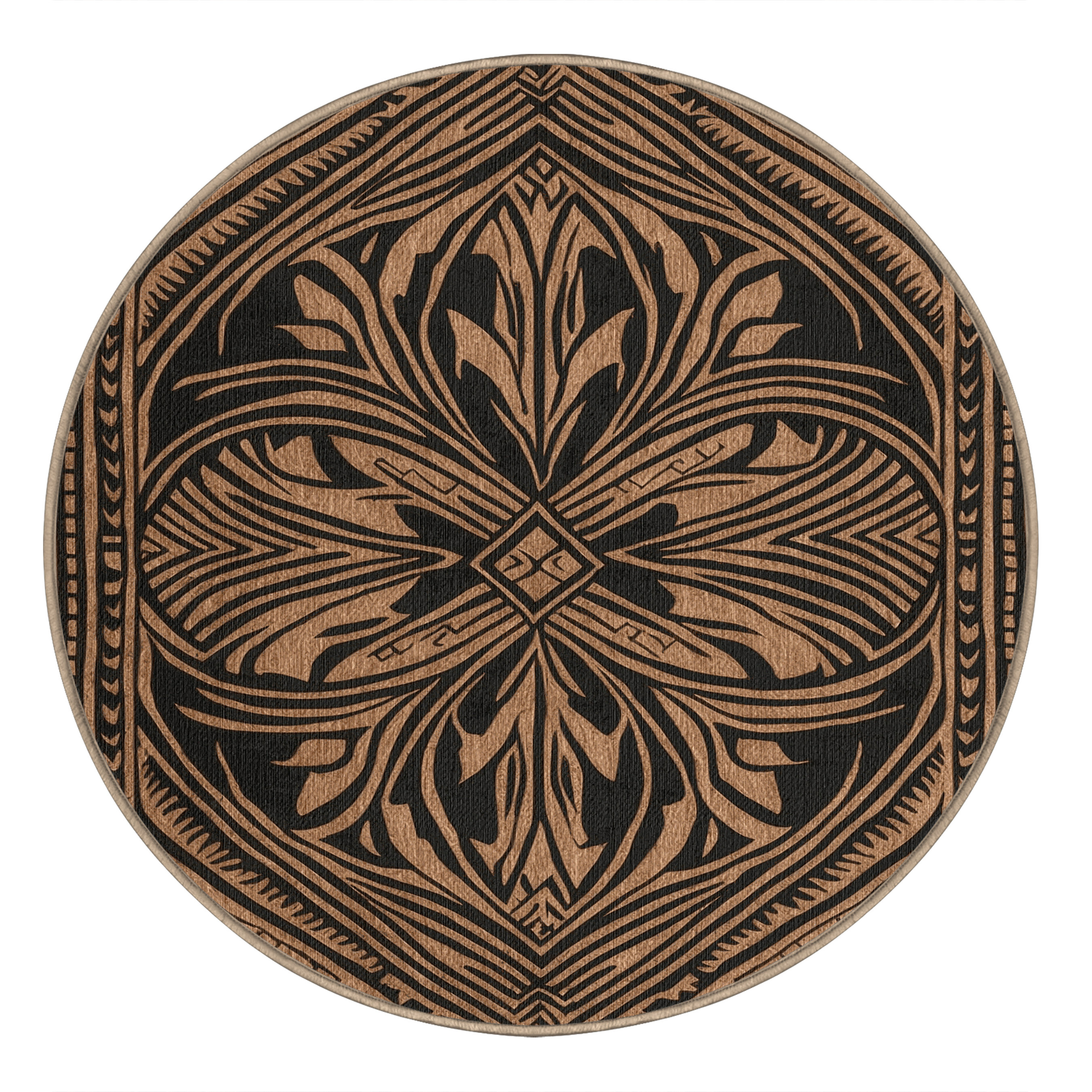 Bayou Breeze Washable Traditional Tattoo Hawaiian Area Rug | Wayfair