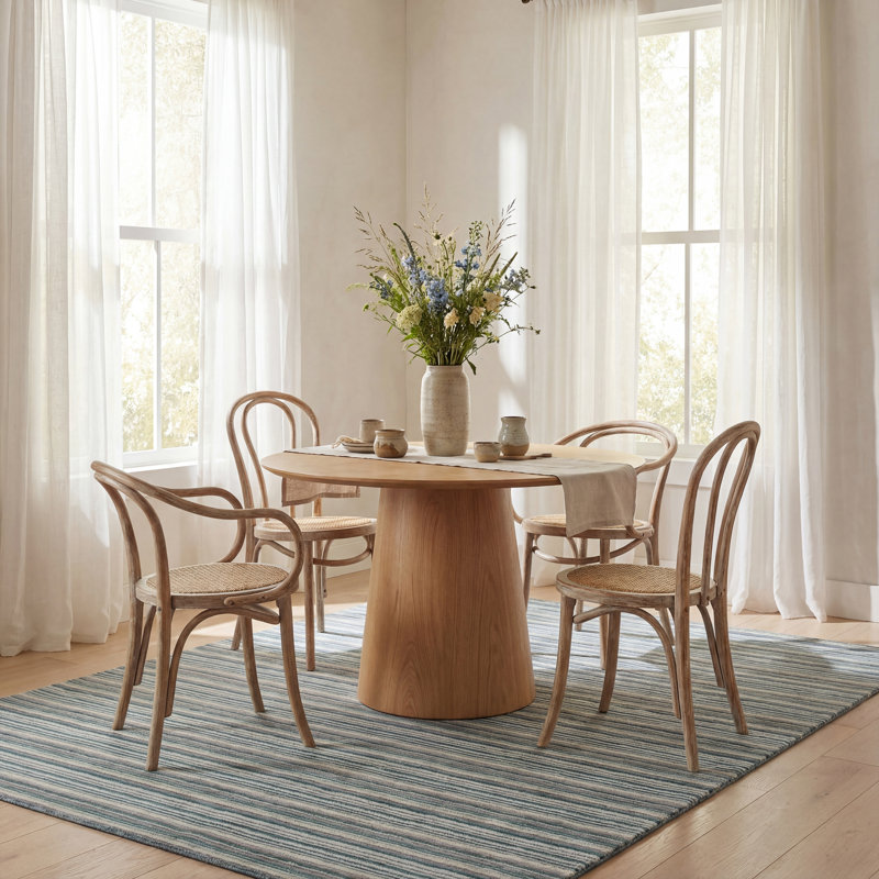 Brindle Stripe Hand Loom Knotted Wool Rug, Rectangle 6' x 9'