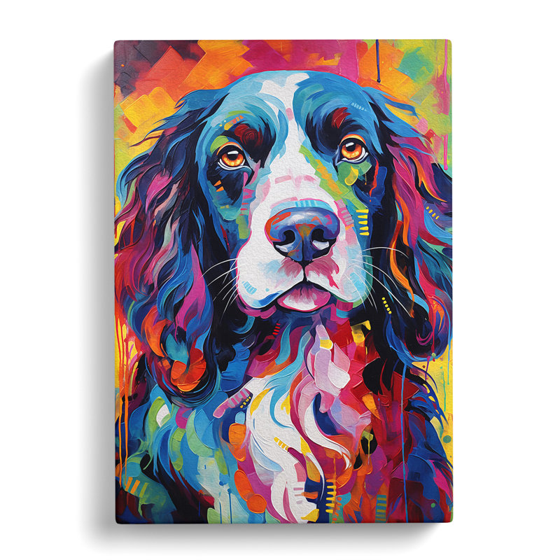 English Springer Spaniel Expressionism - Wrapped Canvas, 50cm H x 35cm W x 3cm D