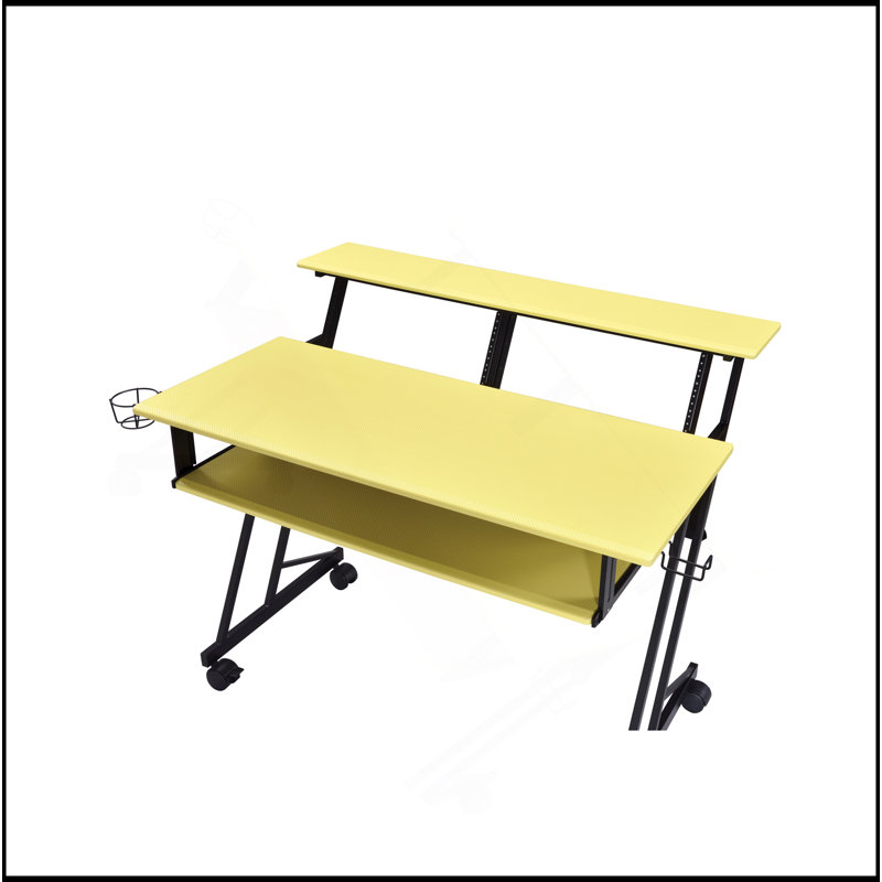Black Finish Music Recording Studio Desk, Yellow