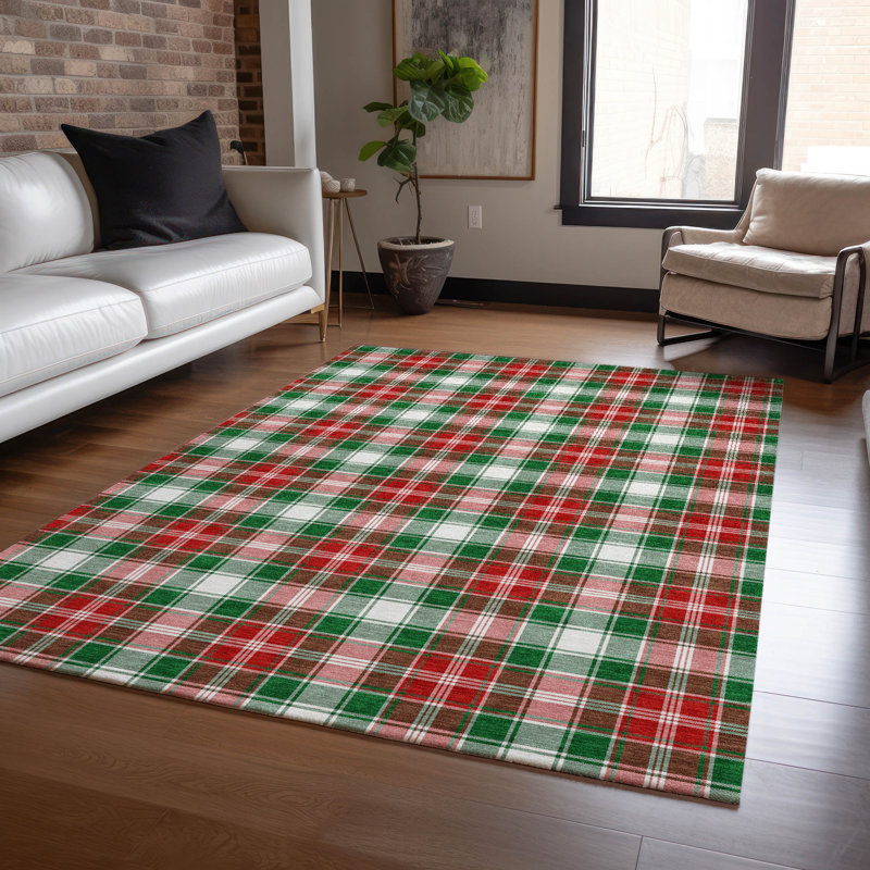 Tapis lavande lavable à la machine intérieur / extérieur Xhevrie Emerald, Rectangulaire 3 pi x 5 pi