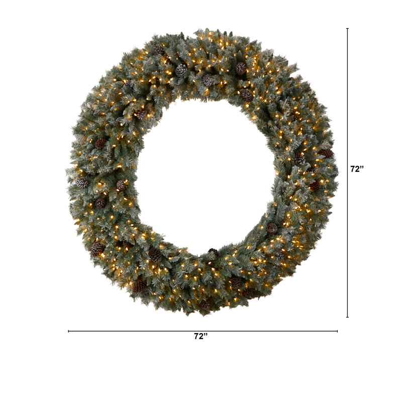 Faux Lighted Pine 72'' Wreath