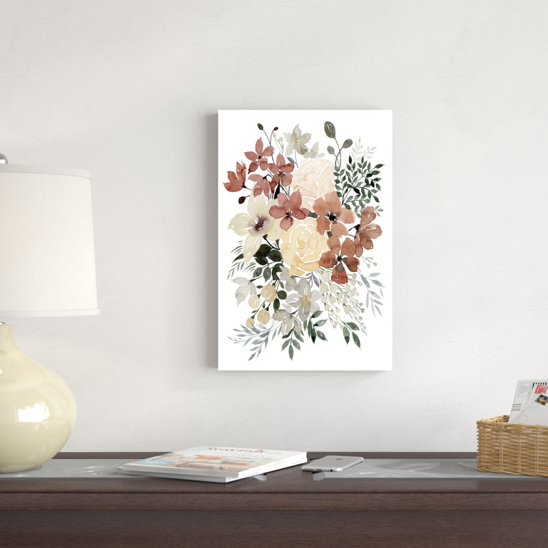 «Dried Bouquet I» par Grace Popp - peinture sur toile tendue, H 18 po x l 12 po