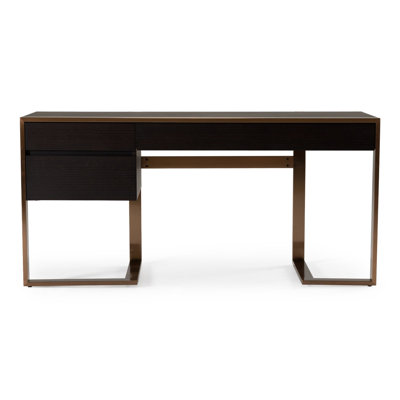 Bureau Faune wengé et or rose