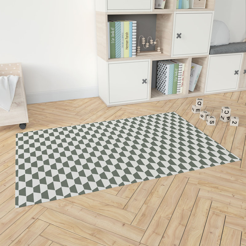 Hex Kids Play Mat, Chimichurri/Green, Rectangle 4' x 6'
