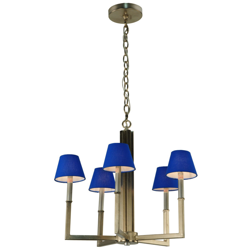 Lustre classique 5 lumières à abat-jour Genevra