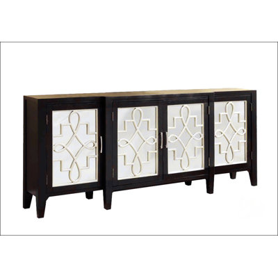 Antique Black Finish Console Cabinet