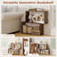 3-Tier Geometric Bookshelf, Freestanding Wooden Bookcase w/ 2 Cubic Compartments