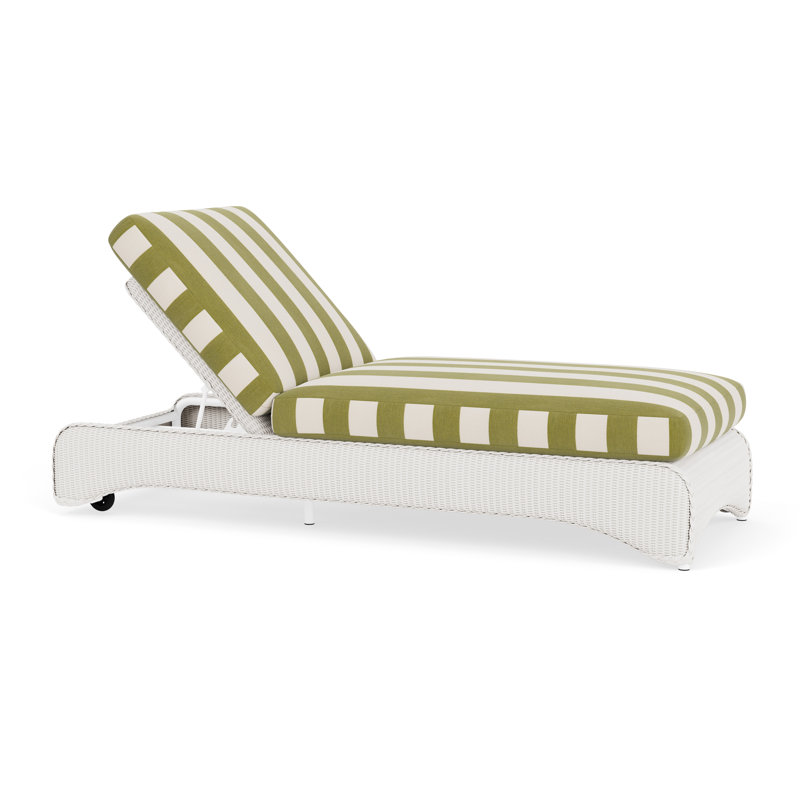 Loom Outdoor Chaise Lounge, White, Beach Navy