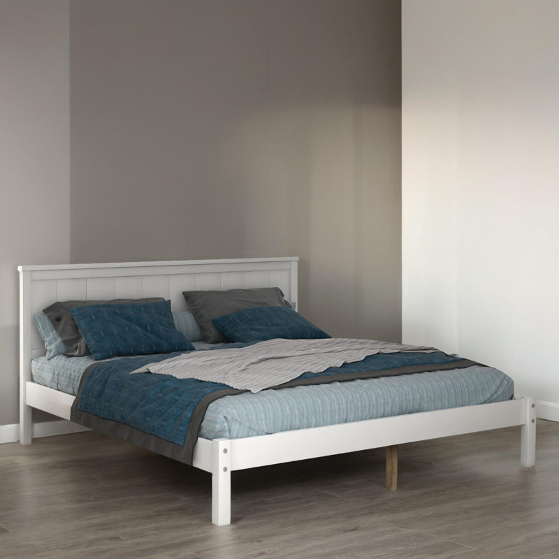 Base de lit plateforme Essonnes, Double, Blanc