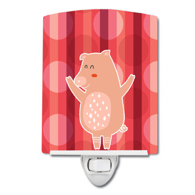 Dancing Pig Ceramic Night Light