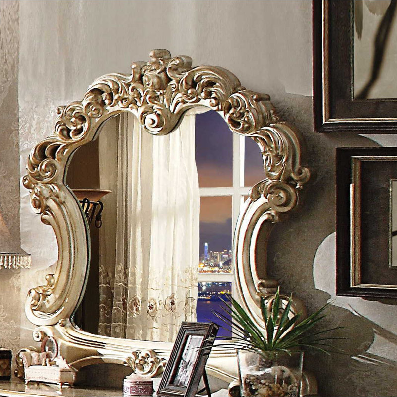 Miroir arqué pour commode Carlene, Or Patine