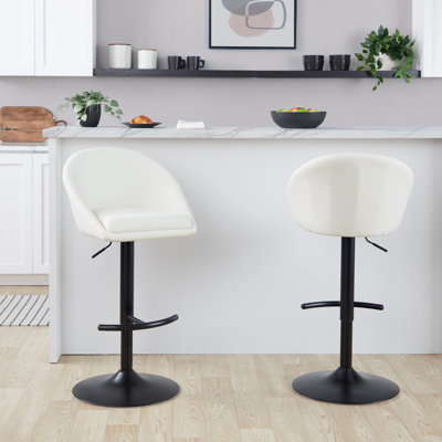 Maddison High Back Adjustable Bar Stools with Rounded T Footrest