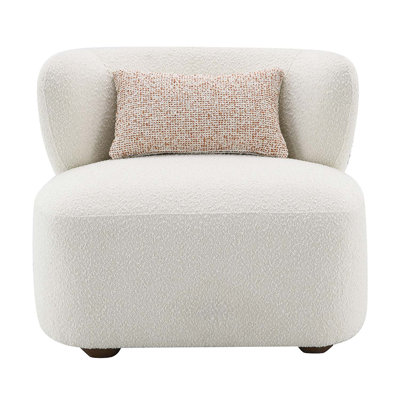 Darius Accent Chair w/Pillow, Beige Boucle