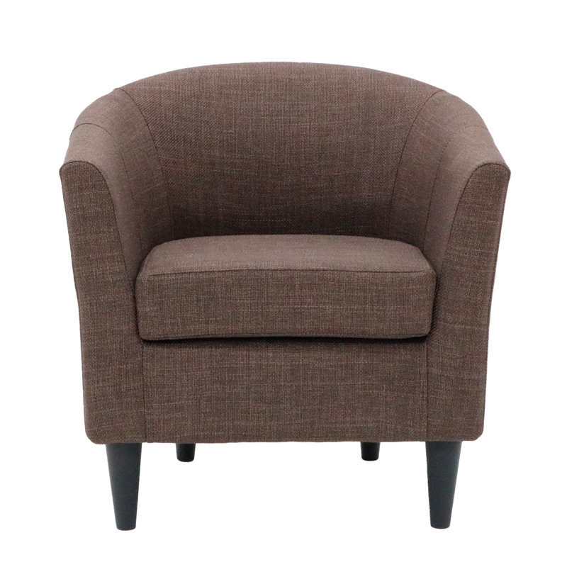 Fauteuil demi-tonneau l 31,5 po Kronos, Noir, Mélange de polyester brun