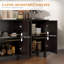 Coffee Bar Cabinet, Buffet Sideboard w/ Barn Doors, Adjustable Shelf