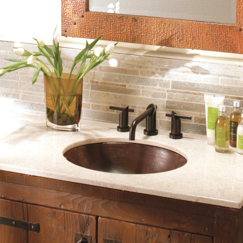 Classic Copper Oval Undermount Bathroom Sink