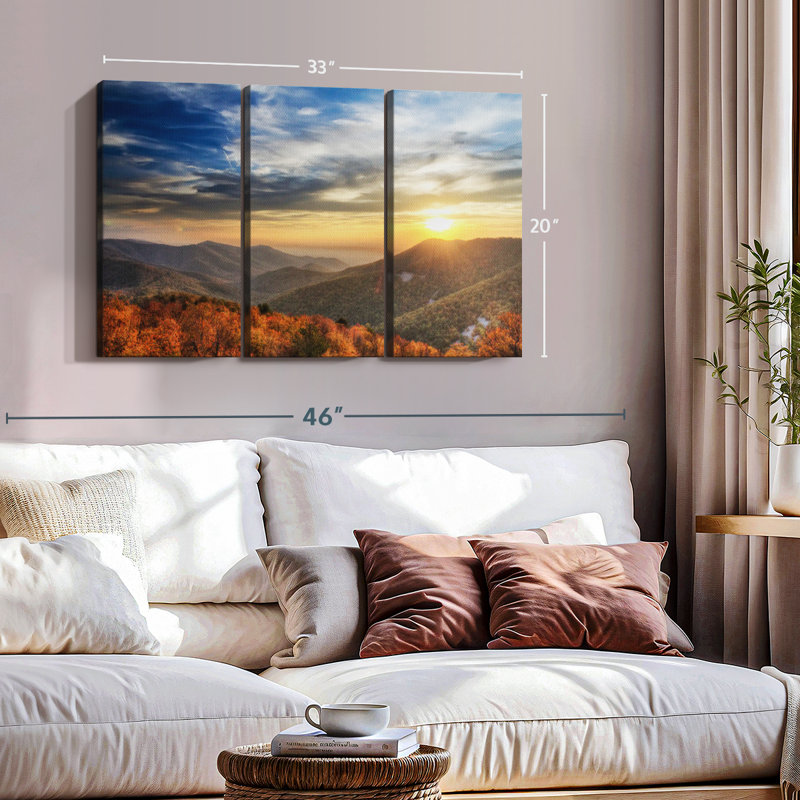 «Shenandoah Sundown», reproduction sur toile, H 20 po x l 33 po x P 1,25 po