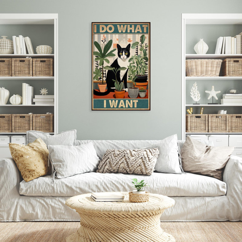 Chat Leyanna Tuxedo I Do What I Want, H 36 po x l 24 po x P 1,25 po
