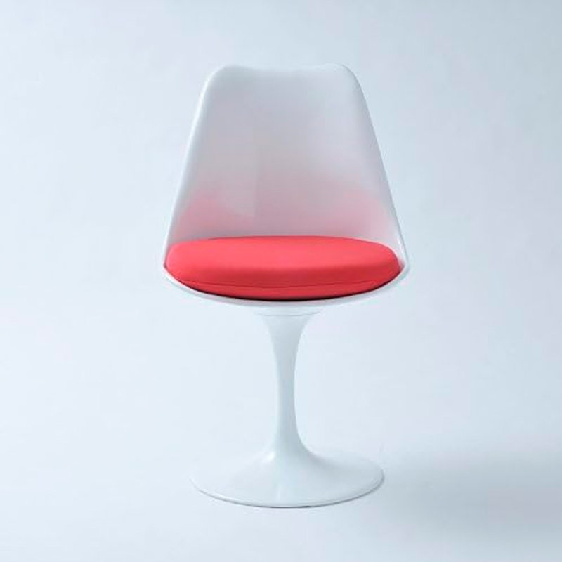 Chaise d'appoint rembourrée noire Wommack, Rouge