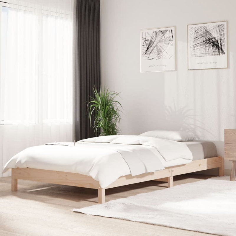 Jigme Solid Wood Bed, Brown, 96.5 x 196.5 cm