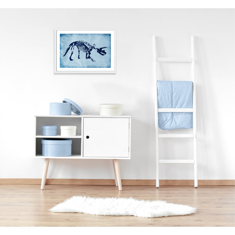 Adhésif décoratif préhistorique 2 pi, H 24,5 po x l 34,5 po x P 0,6 po, Encadré plat blanc