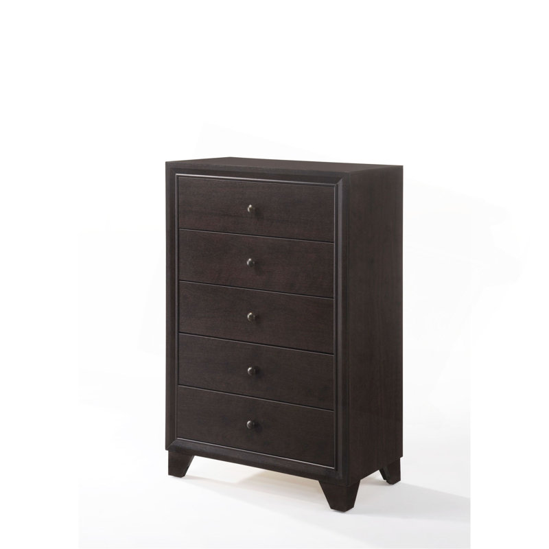 Commode verticale étroite, armoire de rangement en bois foncé pour petite chambre