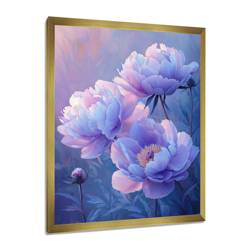 Baisley - art mural floral, H 20 po x l 12 po, Reproduction encadrée d'une seule photo, Doré
