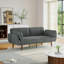 Flared Arm Convertible Corduroy Sleeper Sofa-1903553157