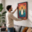 Sunburst Penguin Modern 1 Piece Single Picture Frame Wall Art-700077221-700077223