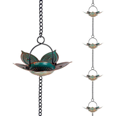 8.3 FT Lotus Rain Chain, Metal Rain Chains for Gutters with 12 Cups