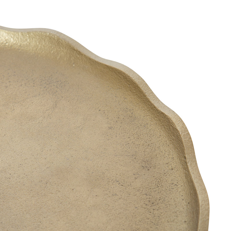 Round Metal Footed Tray, Or